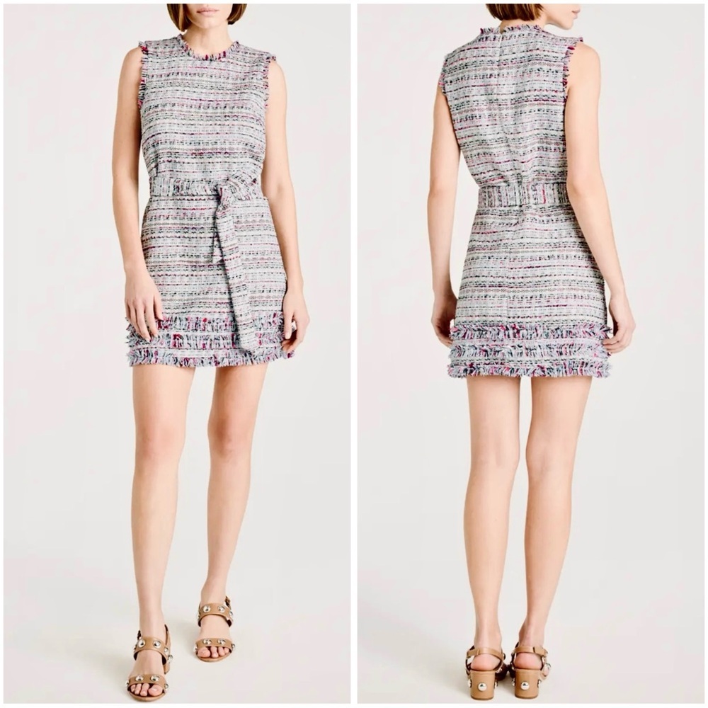 Cinq À Sept  Preppy Classic City Chic Cocktail Party Tweed Mini Dress Sz 8 NWT